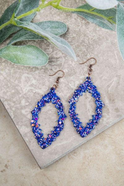 BAROQUE & ROLL ROYAL BLUE GLITTER Earrings
