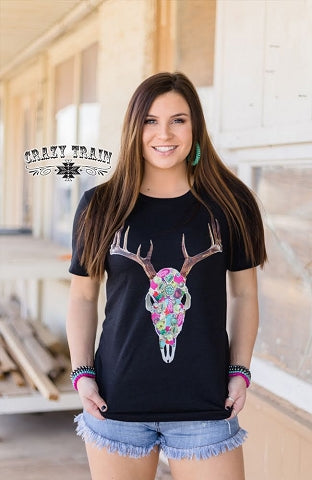 DEER JOHN TEE-DEAR SKULL