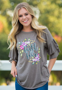 "FAITH OVER FEAR" Ruffle Top