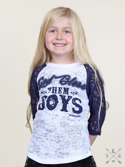 GOD BLESS THEM BOYS Girls Raglan