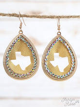 Load image into Gallery viewer, &quot;METALLIC GOLD TEXAS Cutout Teardrop&quot; Earrings

