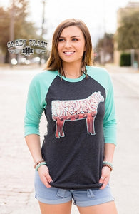 "STEER ME RIGHT" Baseball Tee