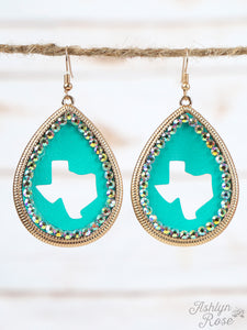 "MAROON TEXAS Cutout Teardrop" Earrings